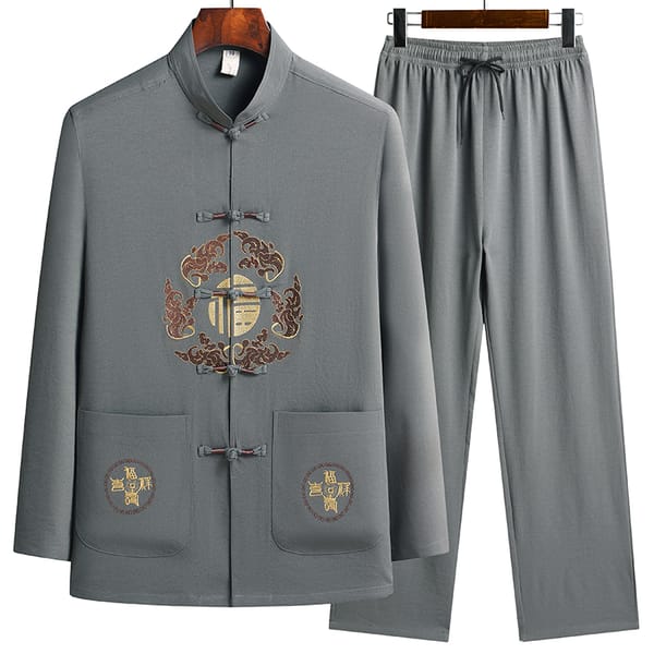 2024 autumn fashion thicken men shirt long sleeve shirts spring men's sets High quality shirts Two Piece M-4XL(Shirt + trousers)
