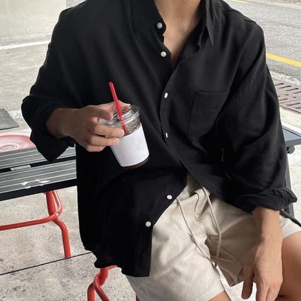 Men Casual Shirt Men's Lightweight Button-down Cardigan with Chest Pocket Casual Long Sleeve Shirt for Daily Wear Summer/fall
