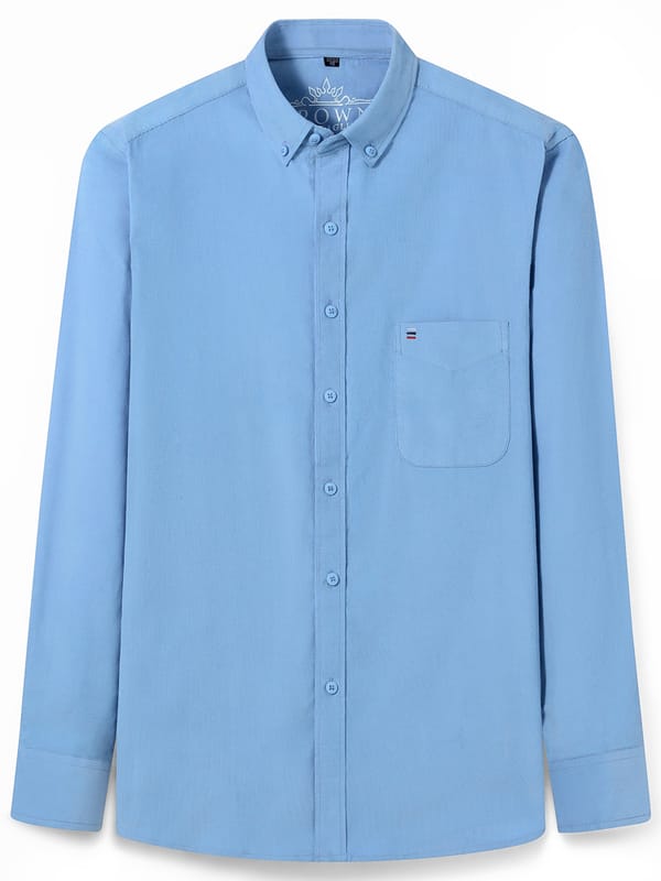 Corduroy Solid Men's Shirt Top Turn-Down Collar Long Sleeve Closure with Chest Pocket Male Casual Shirts For Men Fall Daily Wear