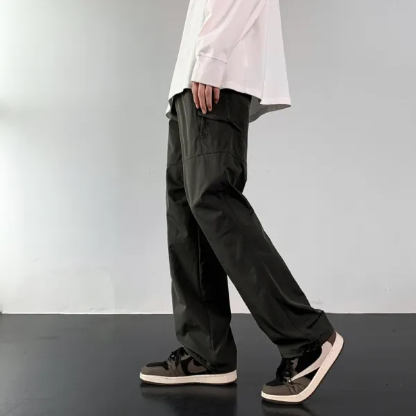 Comfortable Men's Spring New Windproof and Waterproof Fabric Crash Pants, Mountaineering Sports Straight Leg Casual Pants