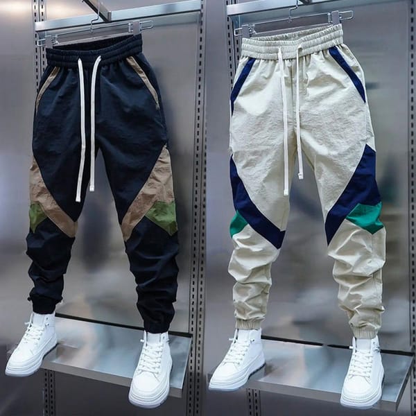 Elastic Waistband Pants Stylish Men's Cargo Pants with Drawstring Waist Patchwork Pockets for Casual Daily Wear Comfortable
