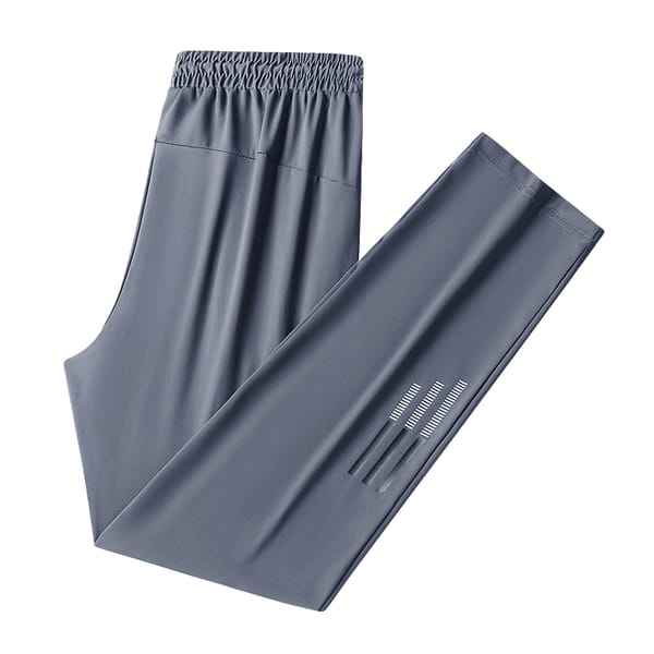 Spring/Summer Men's Ice Silk Pants Stripe Design Slim Fit Small Feet Sports Drawstring Pants Casual Fashion Gym Clothing XL-8XL