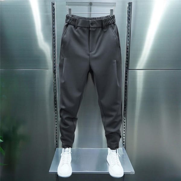 Men's Sweatpants Europe Harem Pants Elastic Waist Pockets Button Fly Long Pants Fastener Tape Cuffs Tennis Sports Long Trousers