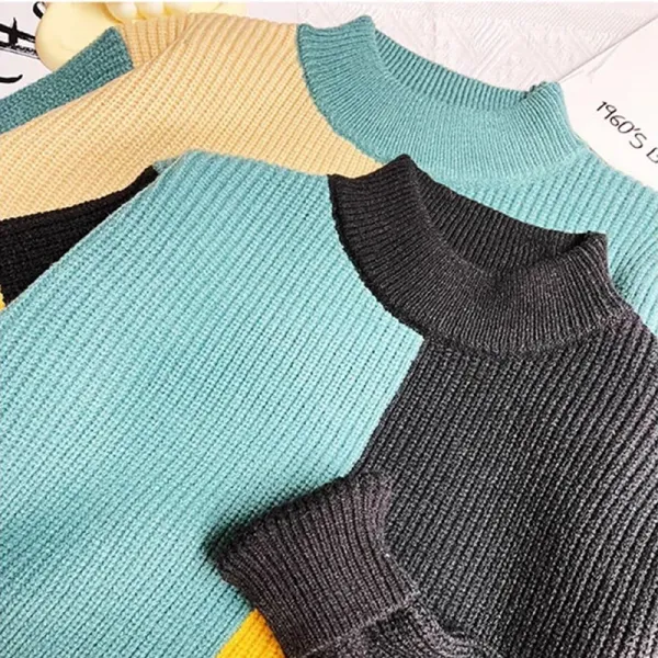 High End Men's Sweaters in Autumn, Winter, Autumn, and Winter. High Necked New Casual Thickened Knitwear with Trendy Base