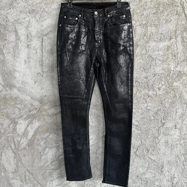 Luxury Brand Ro Men's Clothing Wax Surface Men Pants Straight Pants Men's Pants Baggy Male Jeans Jeans for Men Jeans Man Pants