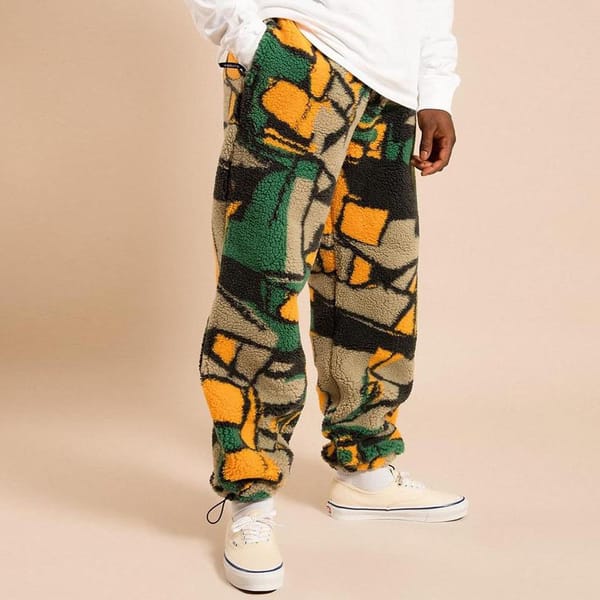 Printed loose autumn and winter men's sports and casual trousers, American trendy printed double-color trousers