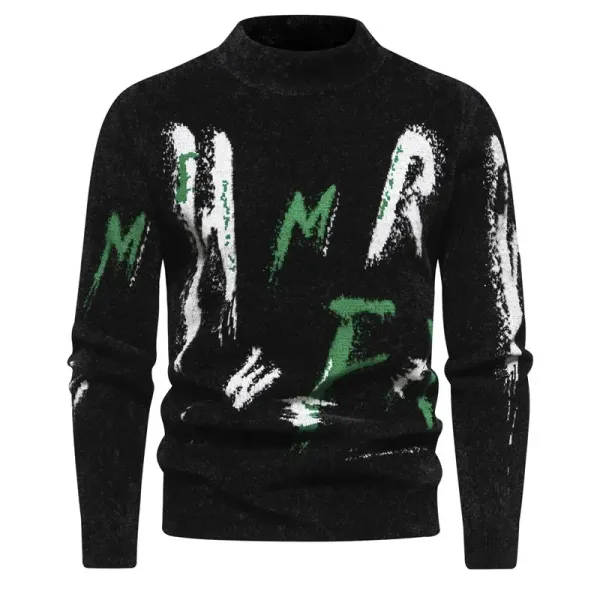High Quality Trend Men's Casual New Imitation Mink Sweater Soft and Comfortable Warm Knit Sweater  Pullover TOPS