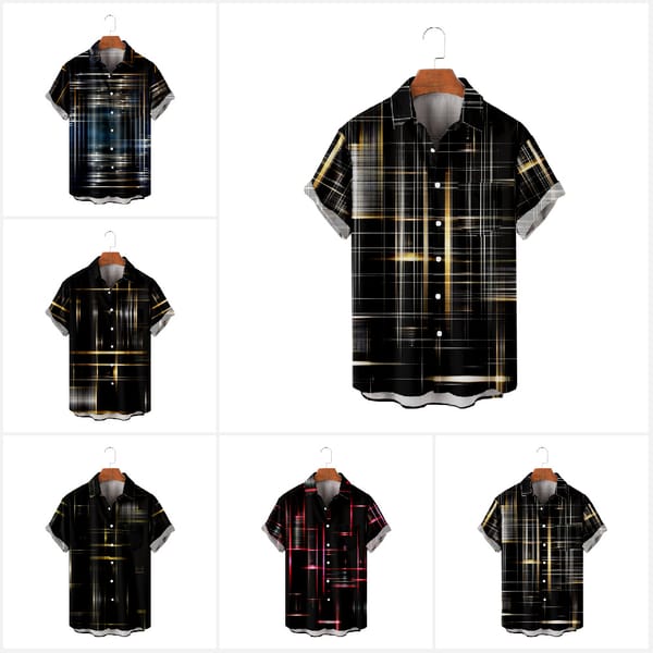 Aloha Shirt Summer Casual Beach 3D Printing Short Sleeve Shirt Men's Loose Top