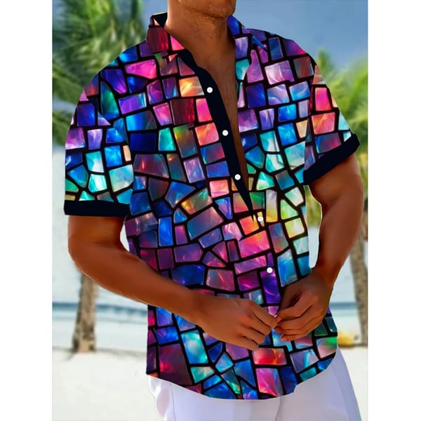 Men's Casual Shirt Hawaiian Shirt Men Summer 3d Print Casual Short Sleeved Shirt For Men Clothing Breathable Shirts