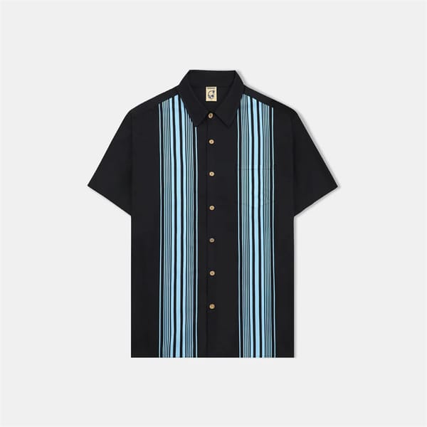 Men's Stripe Shirts Casual Laple Button Tops Summer Hawaii Fashion Beach Shirt Street High Quality Short Sleeve Men Clothing