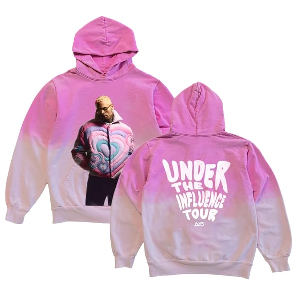 Chris Brown Under The Influence Tour 2023 Valentines Hoodie Long Sleeve Sweatshirts Hip Hop Style Women Men's Clothes