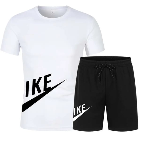 New Design Men's sports sets printed Slim Fit short sleeved T-shirt+shorts Fashion Mesh 2-piece sets for Men Brand summer