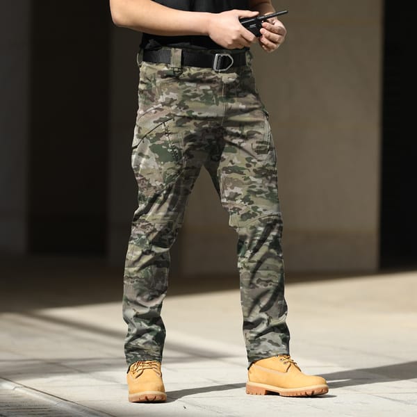 Spring and Autumn Tactical Pants Men's Outdoor IX7 Training Pants 9 Multi Pocket Straight Sleeve Work Suit Pants Men's Elastic