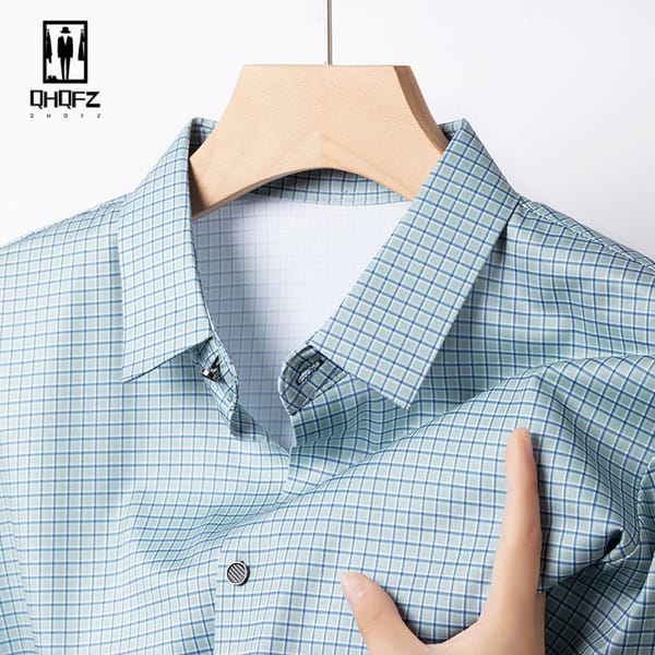 2024 Summer New Men's Business Casual Printed Short Sleeved Shirt Fashion Comfortable Wrinkle Resistant Top