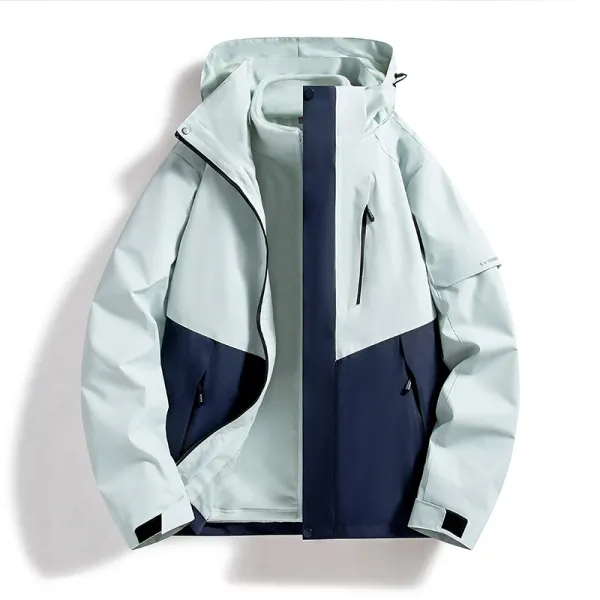 Men's 3-in-1 Stormcoat 2024 New Color blocked Versatile Outdoor Cycling Waterproof windbreaker Autumn/Winter Men's Warm Coat