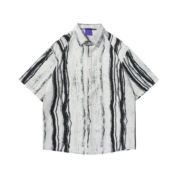 Hawaiian Men's Print Short Sleeve Shirt Beach Coconut Tree Fashion Lapel Top 2024 New For Men Vacation Top