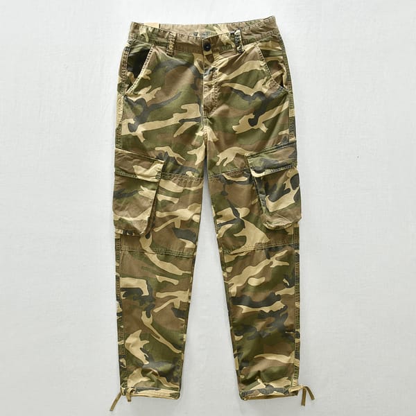 America Style High Quality Camouflage Print Pants Men's Multi Pockets Vintage Streetwear Casual Loose Trouser Outdoor Clothing