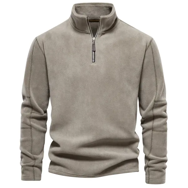 Brand Quality Thicken Warm Fleece Jacket for Men Zipper Stand Neck Pullover Fall Winter Men's Sweatshirts Hoodies Soft Male Tops