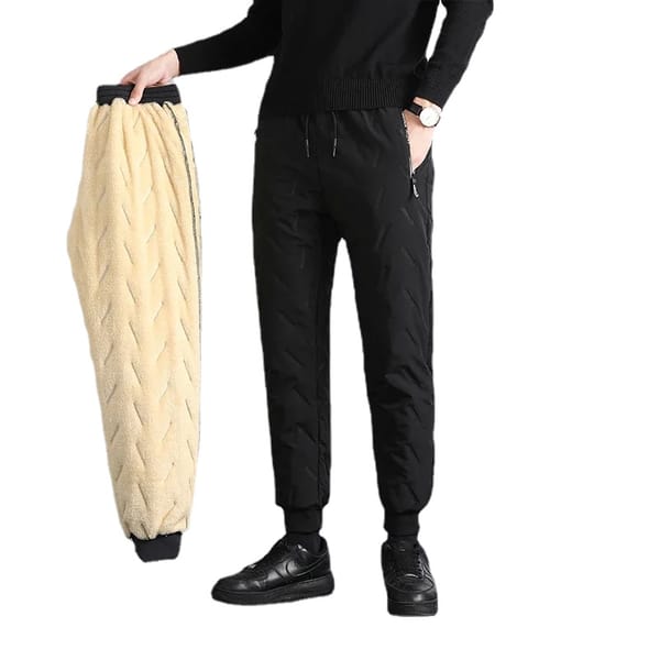 Winter  Straight Men's Casual Pants Fashion Soft and Comfortable Plus Size Cotton Pants Trousers Warm Cashmere
