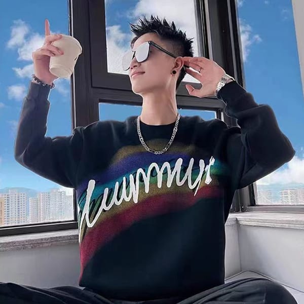 Fashion O-Neck Printed Letter Color Sweatshirts Men's Clothing 2024 Spring Autumn New Loose Casual Tops Young Style Sweatshirts