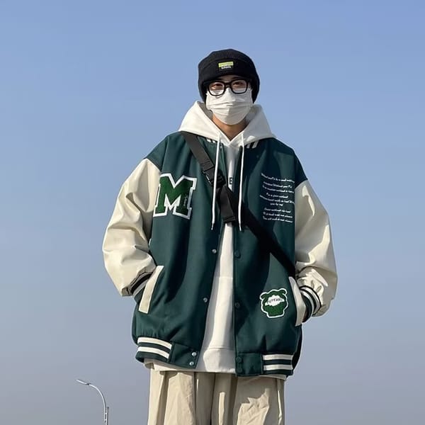 Men's spring and autumn baseball uniform Y2K embroidery baseball uniform men's ins Hong Kong style loose casual couple jacket