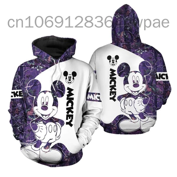 Mickey Minnie 3D Print Hoodie Men's Women's Casual Sports Pullover Hoodie Disney Cartoon 3D Hoodie Fashion Oversized Streetwear