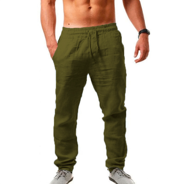 2023 New Men's Cotton Hemp Trousers Men's Fashion Casual Gas Solid Color Linen Pants Fitness Street Wear M-3XL