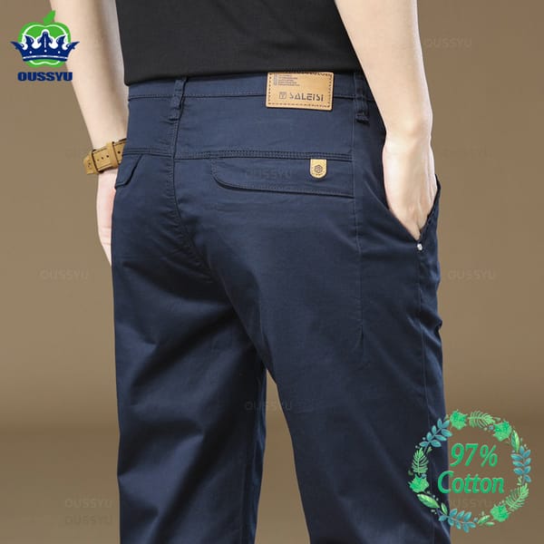 2024 New Men's Pants 97%Cotton Solid color Work Wear Casual Pant Wide Korean Y2k Clothing Jogger Cargo Trousers Male Big Size 40