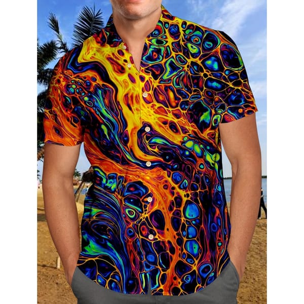 Men's Casual Shirt Hawaiian Shirt Men Summer 3d Print Casual Short Sleeved Shirt For Men Clothing Breathable Shirts