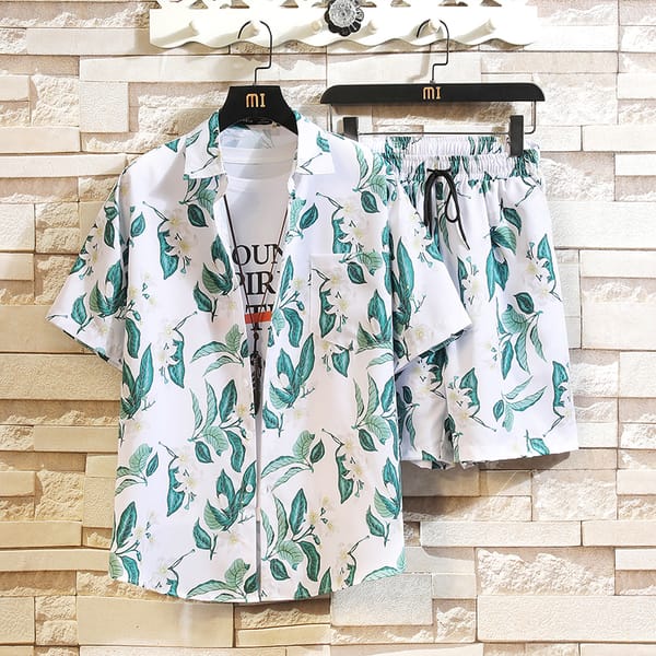 Shirts + shorts 2024 new style summer Letter pattern Sportswear Men's Casual Sets Male shorts and shirts men full size M-4XL