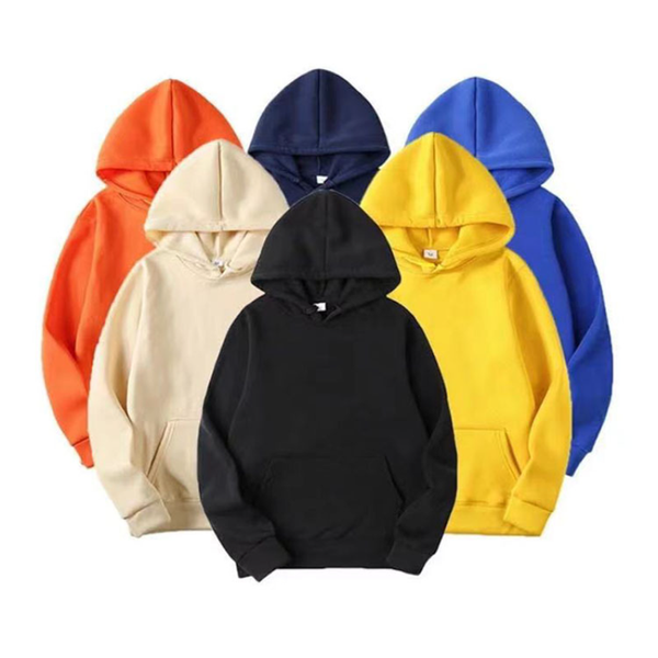 2023 Autumn Casual Pullover Man Hoodie Fashion Hip Hop Streetwear Men's Sweatshirts Solid Color Plush Thickened Hoodies for Men