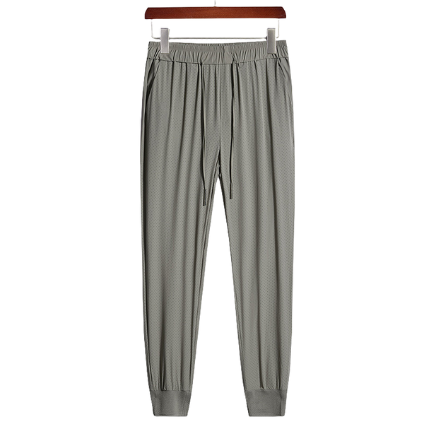 Large Size Men's Summer Thin Breathable Ice Silk Pants Loose Leggings