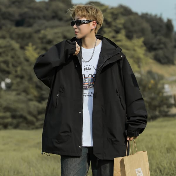 2024 Men's Thin Windbreaker Casual Fashion Korean Version Design Youth Cycling Sports Riding Coat Outdoor Waterproof Windbreaker