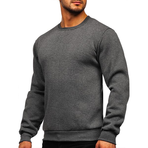 2024 New Autumn and Winter Men's Long-sleeved Round Neck Hoodie European and American Pullover Sports Warm Thick Male Hoodie