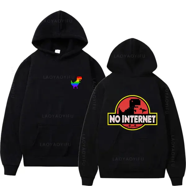No Internet New in Hoodies & Sweatshirts Men Essentials Hoodie Hooded Sweatshirt Y2k Men's Autumn Clothing Hoody Graphic Shirt