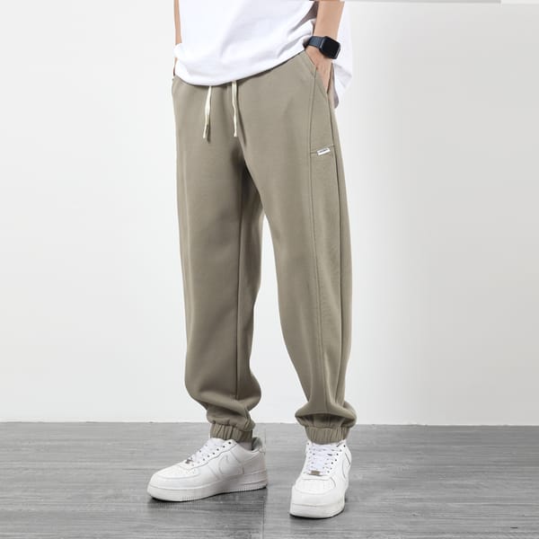 Fashion Elastic Lace Up Spliced Solid Color Casual Pants Men's Clothing 2024 Spring Summer New Loose All-match High Waist Pants