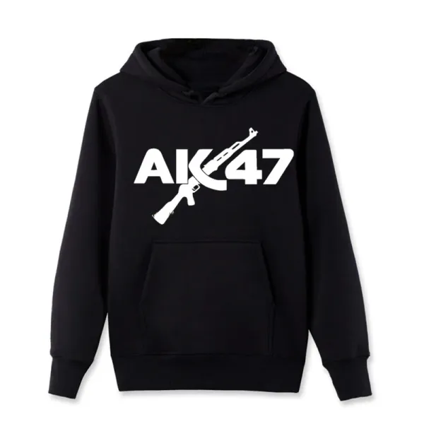 Spring Autumn Casual  Pullover Sweatshirt Cool Coat Fashion New Hoody AK47 Gun Print Men's Hoodie