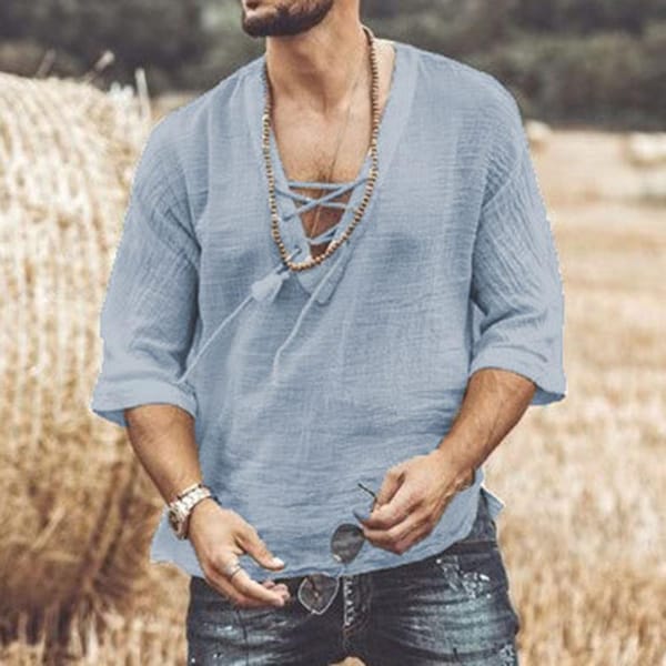 Men's White T-shirt Summer Top Casual Shirt Man Blouse Short Sleeve Cotton Linen Shirts Men Loose Shirt Silk