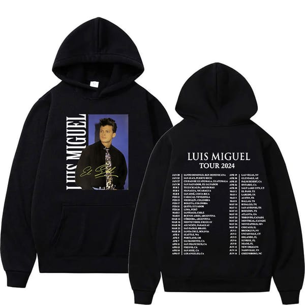 90s Retro Luis Miguel Tour 2024 Graphic Hoodie Men's Hip Hop Gothic Pullover Sweatshirt Casual Fashion Oversized Hoody Streetwea