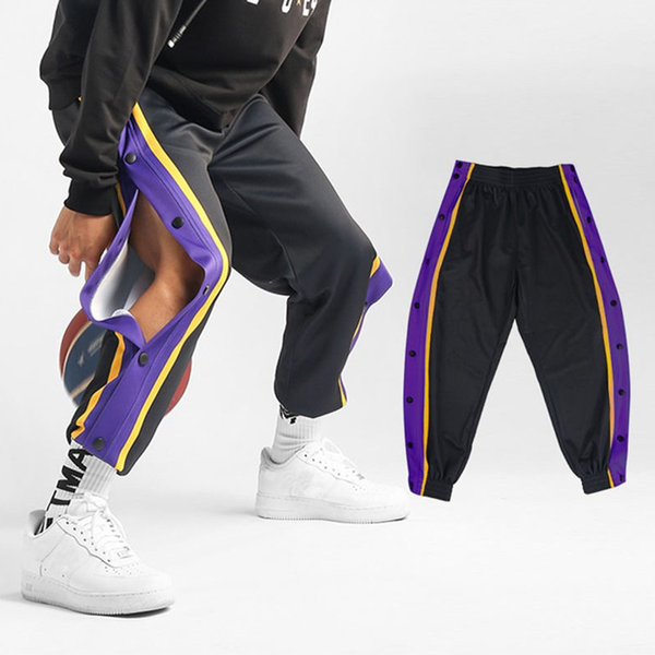 2023 Y2K Men's Sports Pants Side Buttons Pants Fully Open Loose Wide Leg Casual Strap Basketball Pants Streetwear Men Clothing