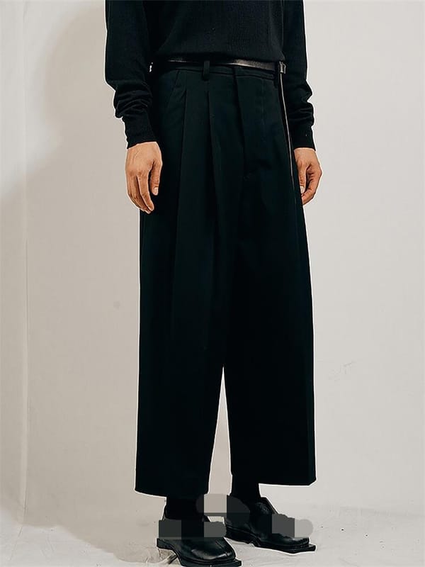 Men's new fashion trend casual wide-leg pants culottes ultra loose urban style youth large size simple pants