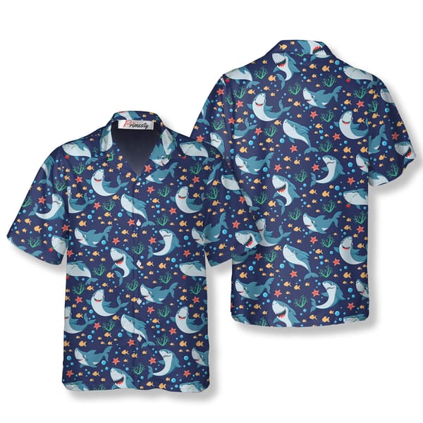 Tiki hot style 3d print shark and ocean residents shark shirt men shark Hawaiian shirt shark shirt men shirt men's shirt men's s