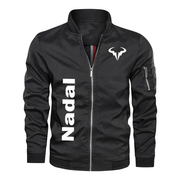 Outdoor fashion casual jacket top Rafael Nadal print high-end military tactical men's jacket Comfortable hip hop street jacket