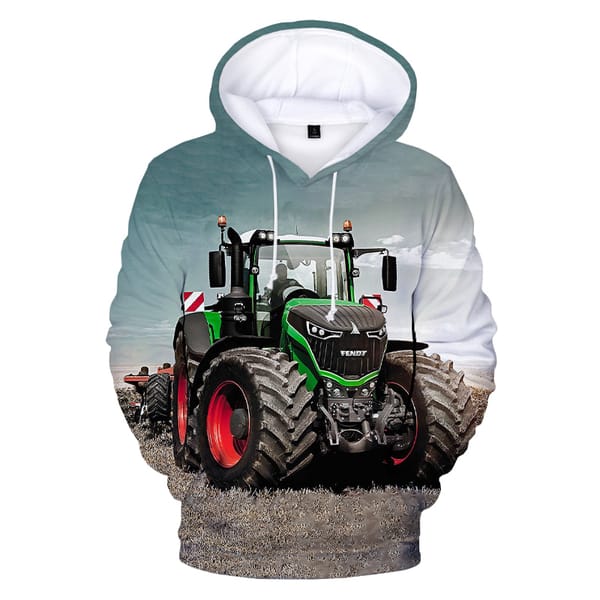 2023 Men's Fashion 3D Tractor Print Hoodie Harajuku Funny Hooded Sweatshirts Streetwear Pullover Women Fashion Casual Cool Tops