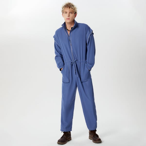 INCERUN 2024 American Style Bodysuits Men's Fashion Contrast Color Line Jumpsuits Casual Personality Long Sleeved Rompers S-5XL