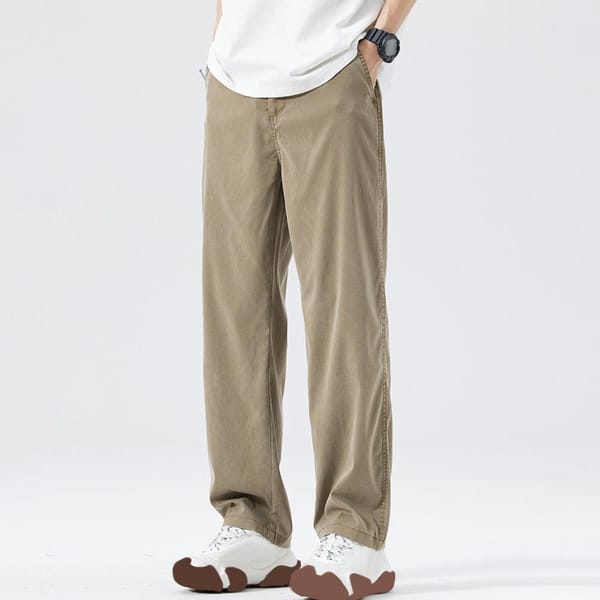Men's Pants Wide Leg Elastic Waist Loose Solid Color Plus Size Pocket Quick Dry Casual Everyday Wear Men's Pants