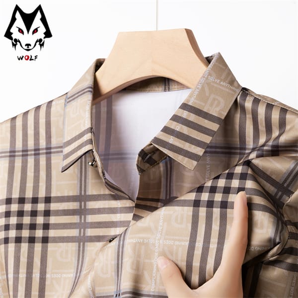 2024 Summer New Men's Business Casual Printed Short Sleeved Shirt Fashion Comfortable Wrinkle Resistant Top
