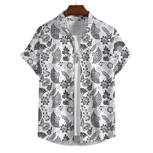 Ethnic Style Men'S Shirt Summer Short Sleeved Street Hawaiian Shirt Man Top Prismatic 3d Printed Oversized Vintage Shirt For Men