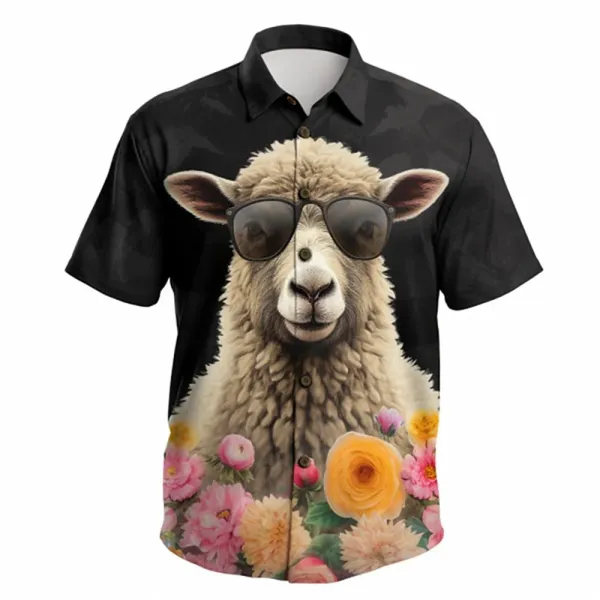 2024 Goat Street Hawaii 3d Printed Men's Shirt Everyday T-shirt Animal Wolf Casual Men Fashion Men's Clothing