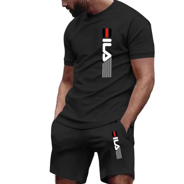 2024 New Men's Sportswear Fitness Set Running Suit Casual T-shirt+shorts Set Breathable Jogging Sportswear 2-piece Set For Men